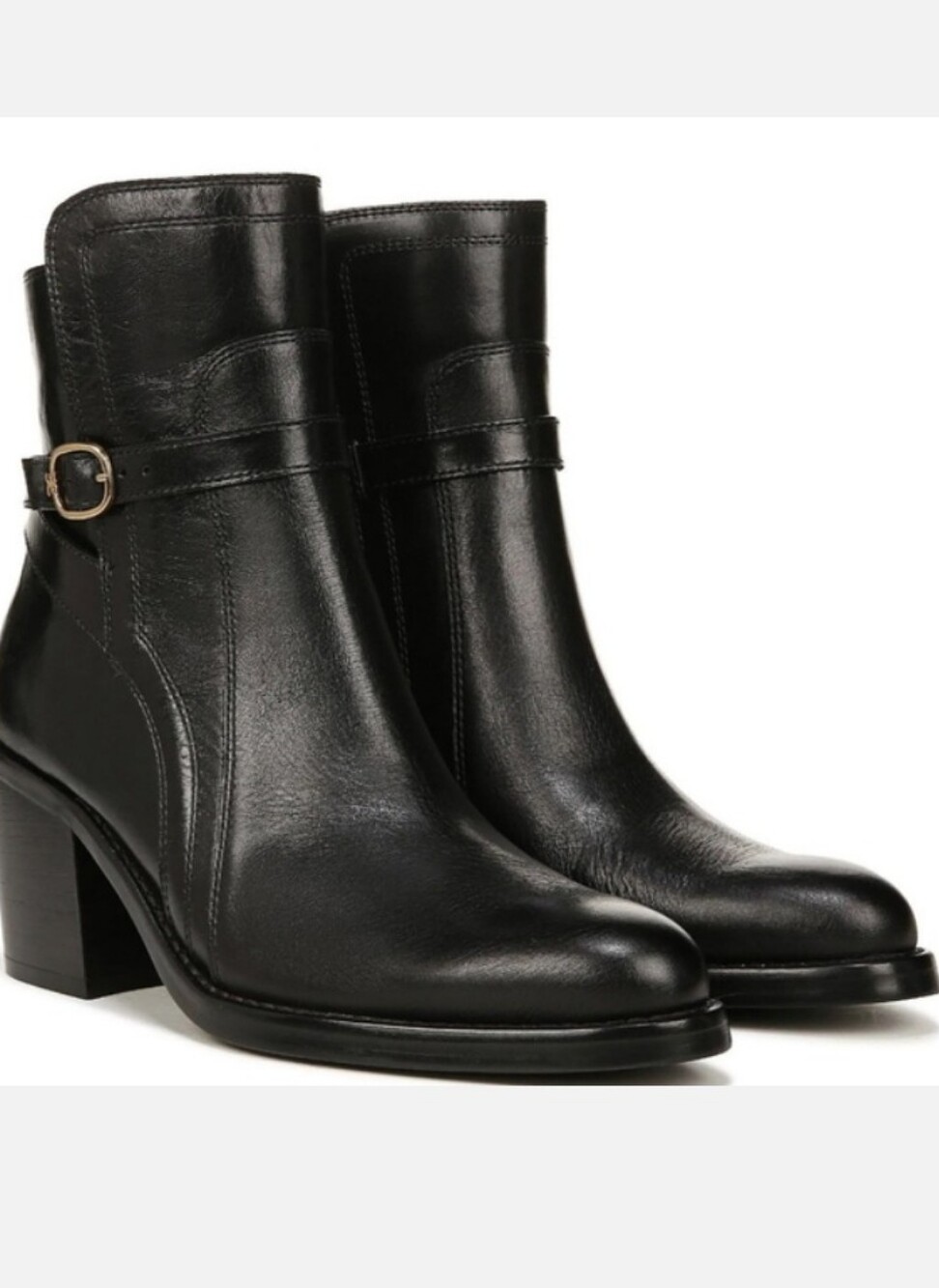 Sam Edleman Leather SIMONA BLOCK HEEL Short Boot Size 7 Black NWT